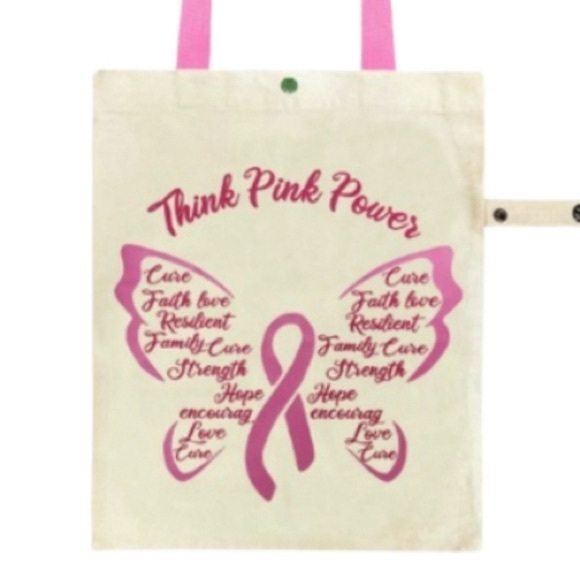 💗🆕 Think Pink Power - Breast Cancer Awareness Reusable Tote - Picture 3 of 3